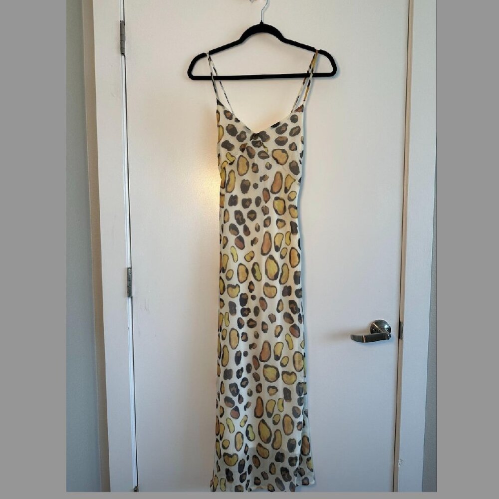 Nasty Gal Leopard Under Bust Seam Midaxi Slip Dress BNWT